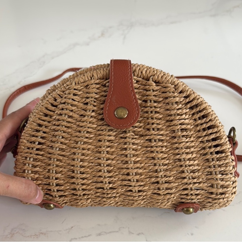 Crossbody Bag with Woven Design